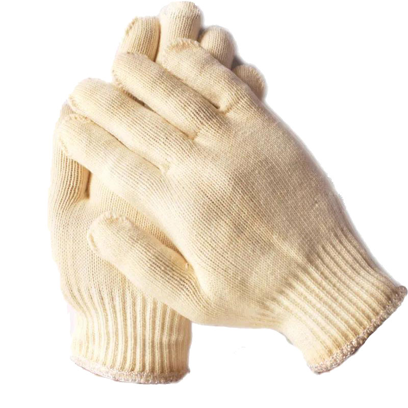 汉盾  HD-500G涤棉加丝  10针本白500g涤棉加丝纱线手套  12副/打